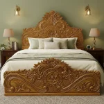 Luxurious Handcrafted Solid Wood Bed