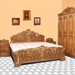 Regal Teak Wood Traditional Carved Bedroom Set