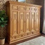 Traditional 5-Door Almirah with Elegant Carvings