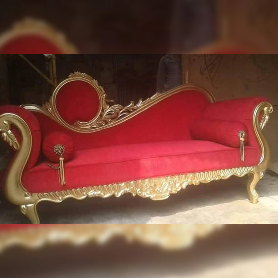 50 Traditional Devin Sofa with Red Mokmol Finish Traditional Devin Sofa with Red Mokmol Finish - Image 1
