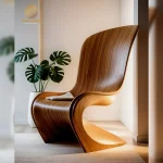 Modern Parametric Wooden Lounge Rocking Chair