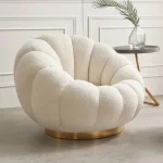 Cozy Soft White Pumpkin-Shaped Sofa