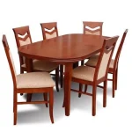 Contemporary 6-Seater Teak Wood Dining Set