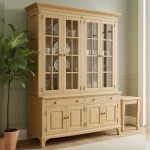 Contemporary Glazed Oak Showcase Cabinet