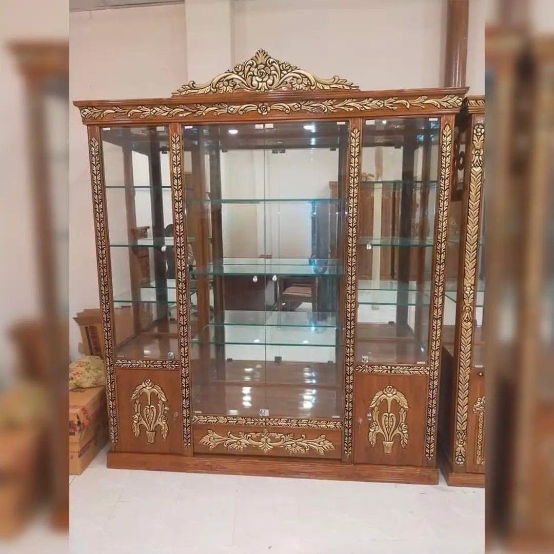 84 Chittagong Teak (Segun) Wood Glass Display Showcase Chittagong Teak (Segun) Wood Glass Display Showcase - Image 1